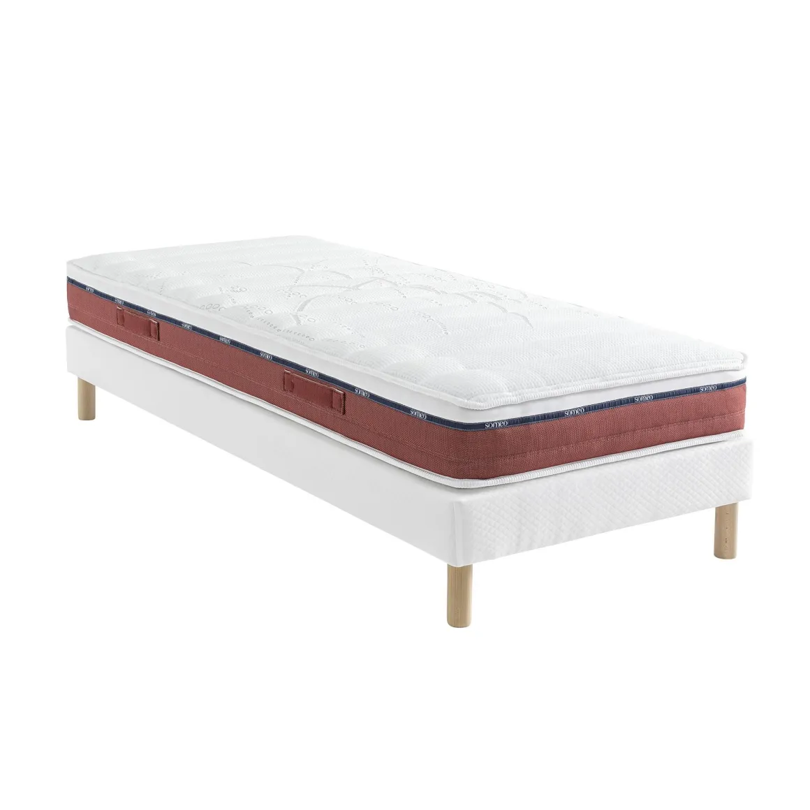 Ensemble matelas 100% latex, sommier Constellation et pieds Crépuscule 600 - SOMEO