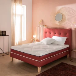 Ensemble matelas 100% latex, sommier, pieds et tête de lit Crépuscule 600 - SOMEO