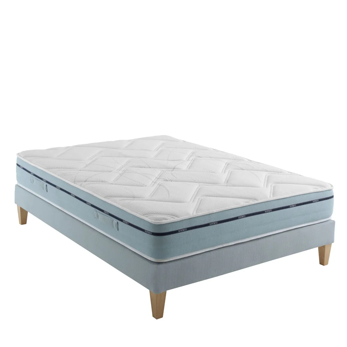 Ensemble matelas mémoire de forme, sommier et pieds Songe 500 - SOMEO