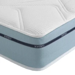 Ensemble matelas mémoire de forme, sommier, pieds, tête de lit, couette et oreiller Songe 500 - SOMEO
