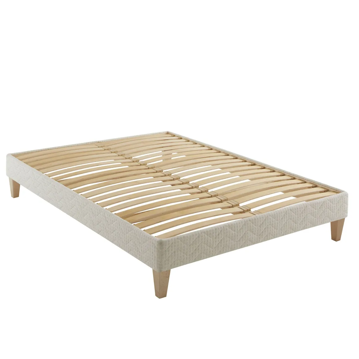 Ensemble matelas mousse recyclée, sommier, pieds, couette et oreiller Aube 400 - SOMEO