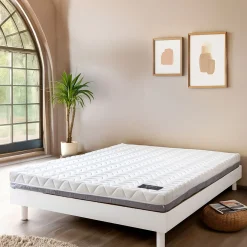 Ensemble matelas mousse + sommier bois massif