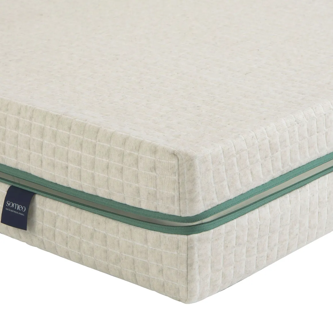 Ensemble matelas naturel latex naturel enfant, sommier et pieds Aube 200 - SOMEO