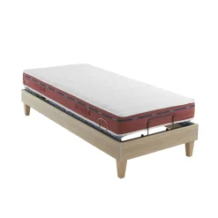 Ensemble matelas relaxation 100% latex, sommier TPR, pieds Crépuscule 500 - SOMEO