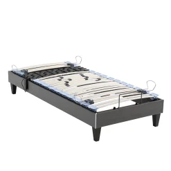 Ensemble matelas relaxation 100% latex, sommier TPR, pieds Crépuscule 500 - SOMEO