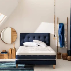 Ensemble matelas ressorts et mémoire de forme, sommier et pieds Rêve 600 - SOMEO