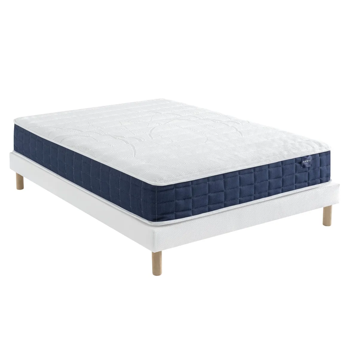 Ensemble matelas ressorts, sommier Lune et pieds Rêve 400 - SOMEO