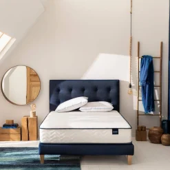 Ensemble matelas ressorts, sommier, pieds et tête de lit Rêve 300 - SOMEO