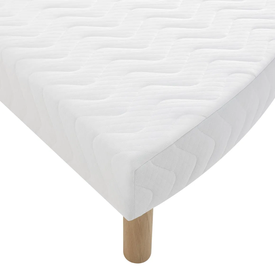 Ensemble matelas rond mousse, sommier et pieds Aurore 300 - SOMEO diamètre 215