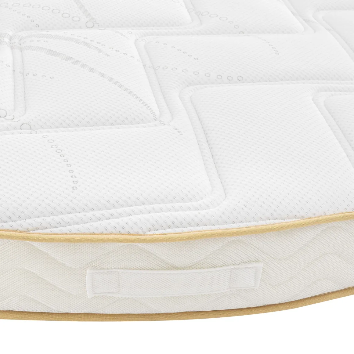 Ensemble matelas rond mousse, sommier et pieds Aurore 300 - SOMEO diamètre 215