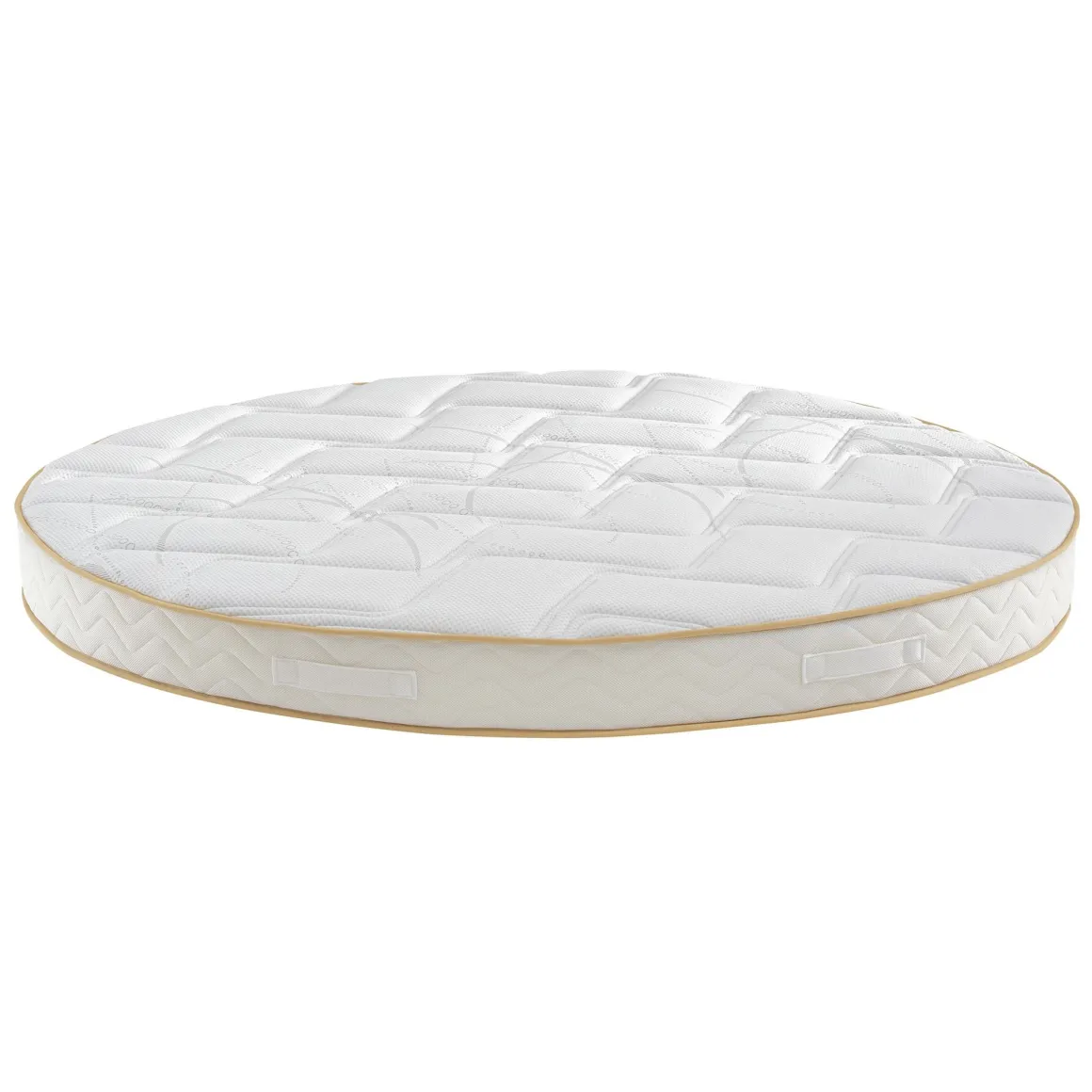 Ensemble matelas rond mousse, sommier et pieds Aurore 300 - SOMEO diamètre 215