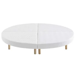 Ensemble matelas rond mousse, sommier et pieds Aurore 300 - SOMEO diamètre 215