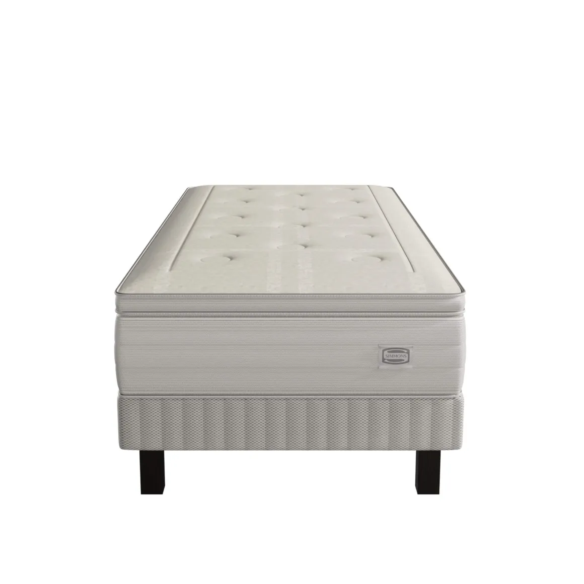 Ensemble matelas sommier pieds Simmons 651 ressorts ensachés + mousse mémoire de forme SW6