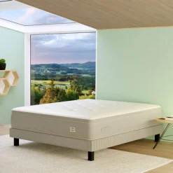 Ensemble matelas sommier pieds Simmons 651 ressorts ensachés + mousse mémoire de forme SW6