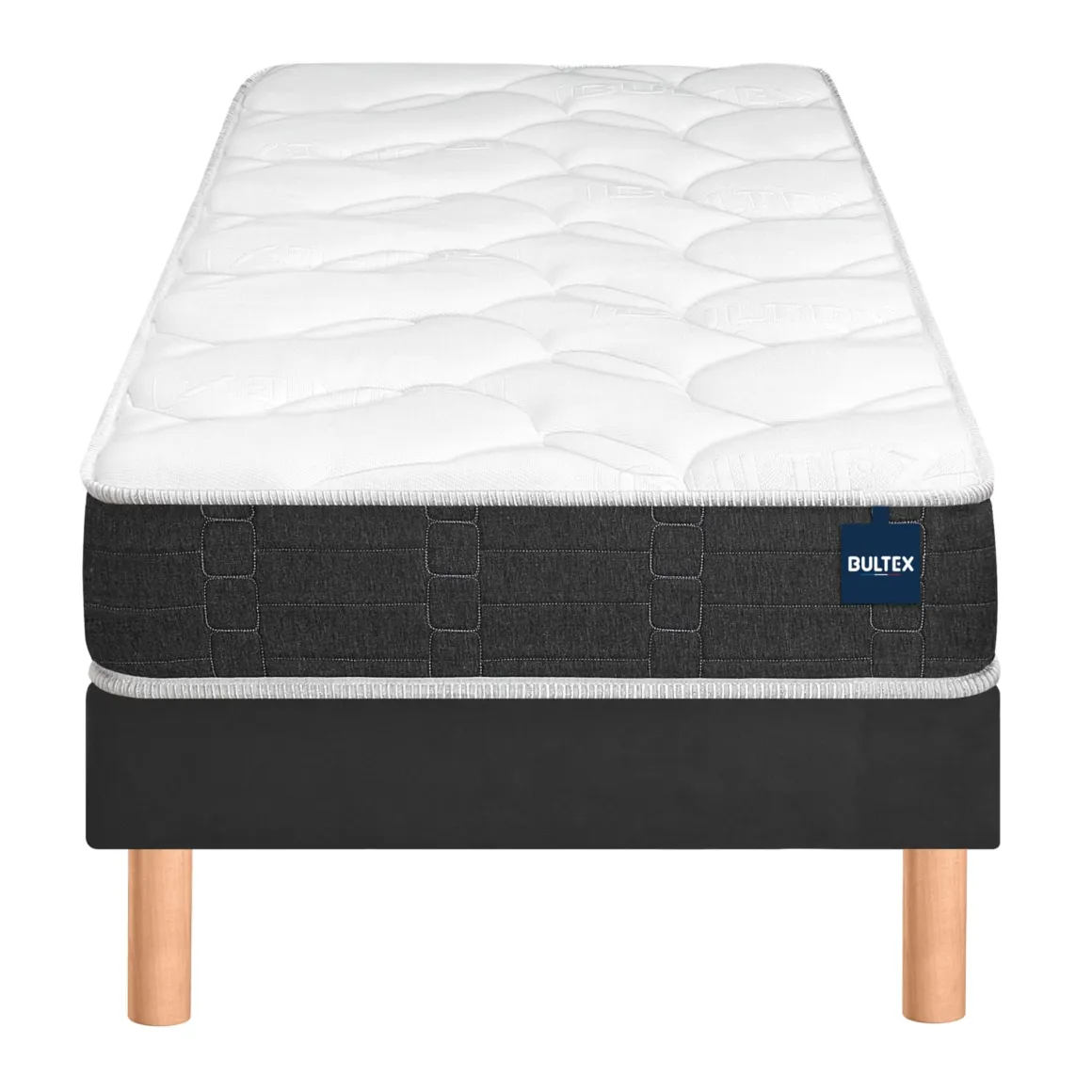 Ensemble sommier et matelas mousse ferme Bultex Essential Gris