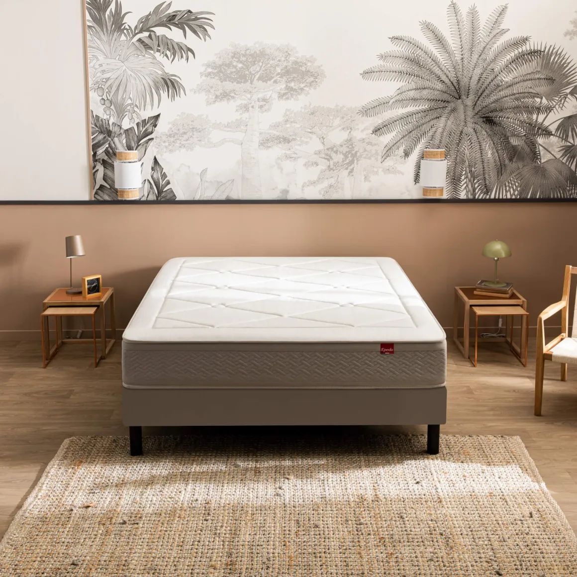 Ensemble sommier et matelas ressorts multi-actifs mi-ferme Epeda Échappée