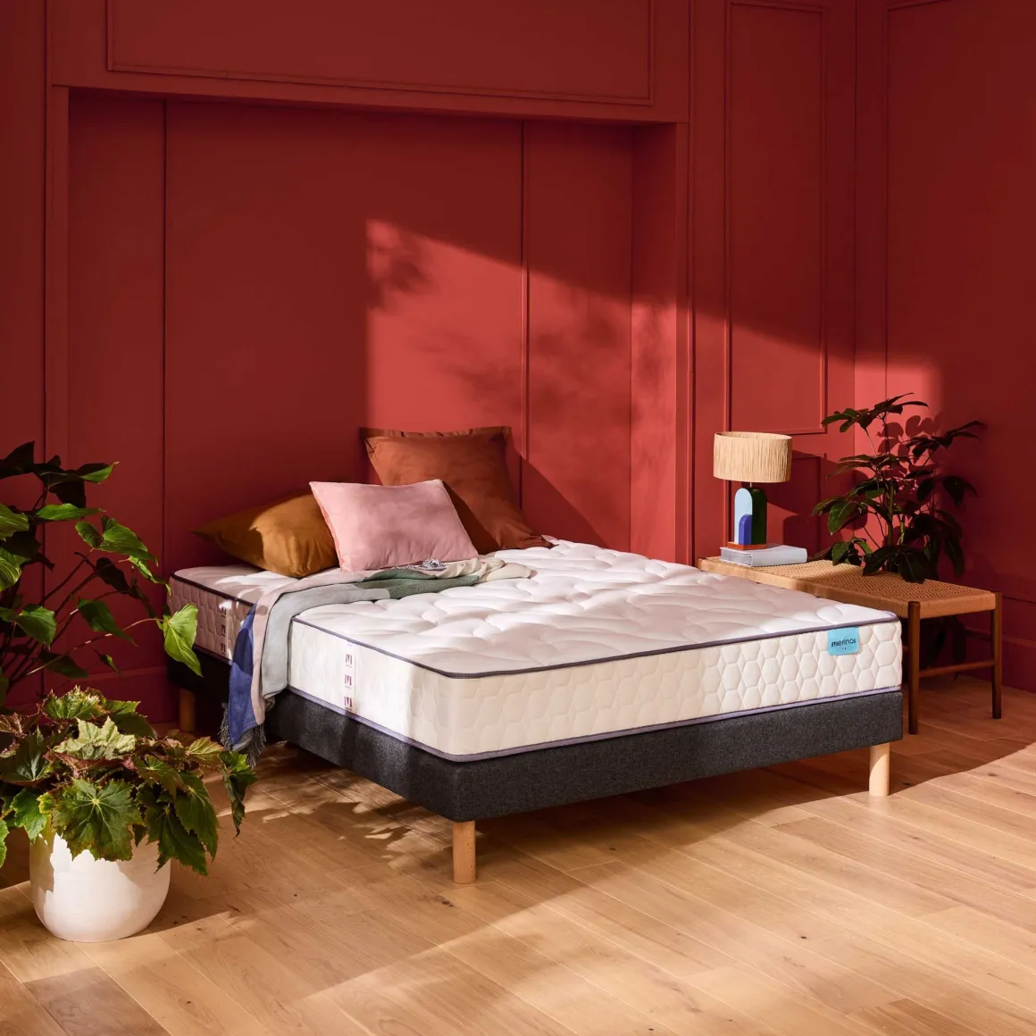 Ensemble sommier et matelas ressorts ensachés ferme Merinos Cosy Lit