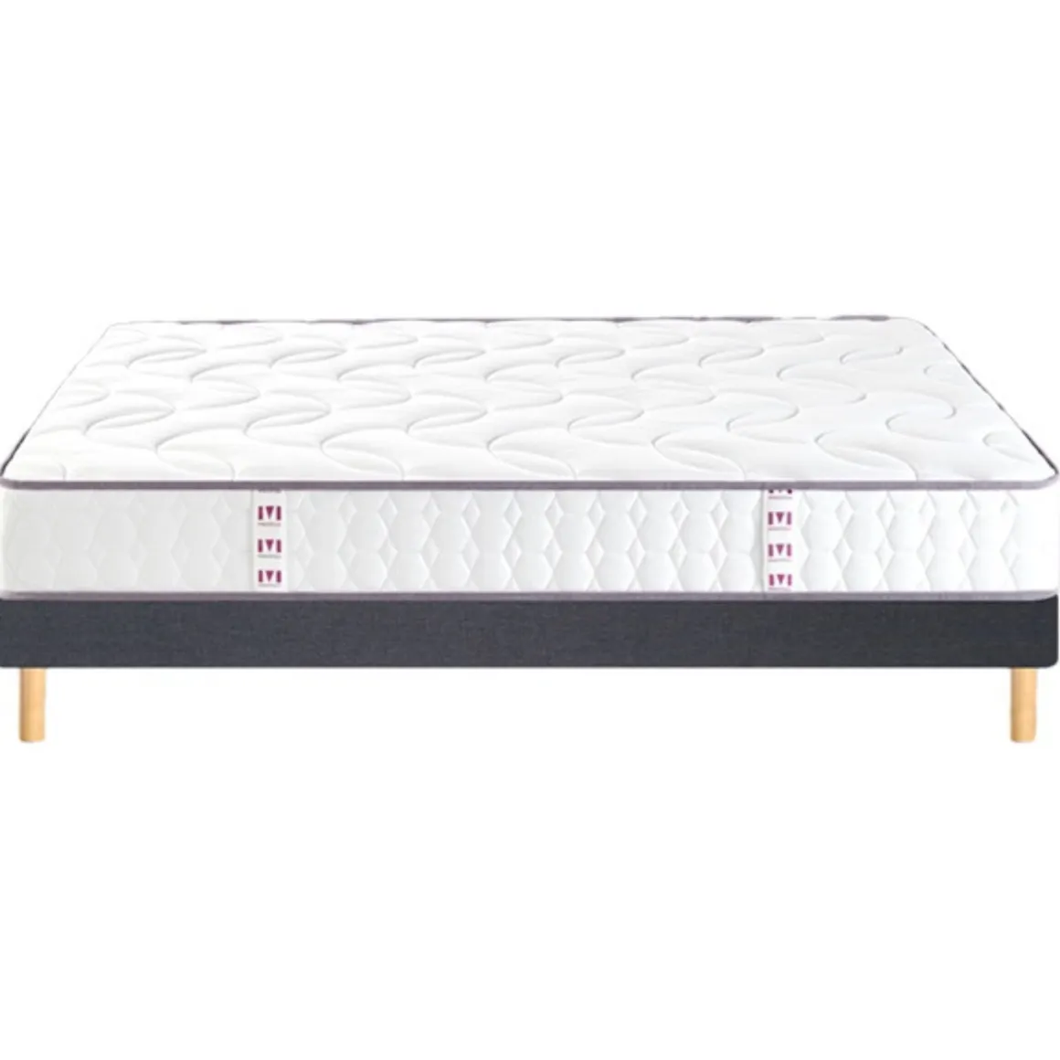 Ensemble sommier et matelas ressorts ensachés ferme Merinos Cosy Lit