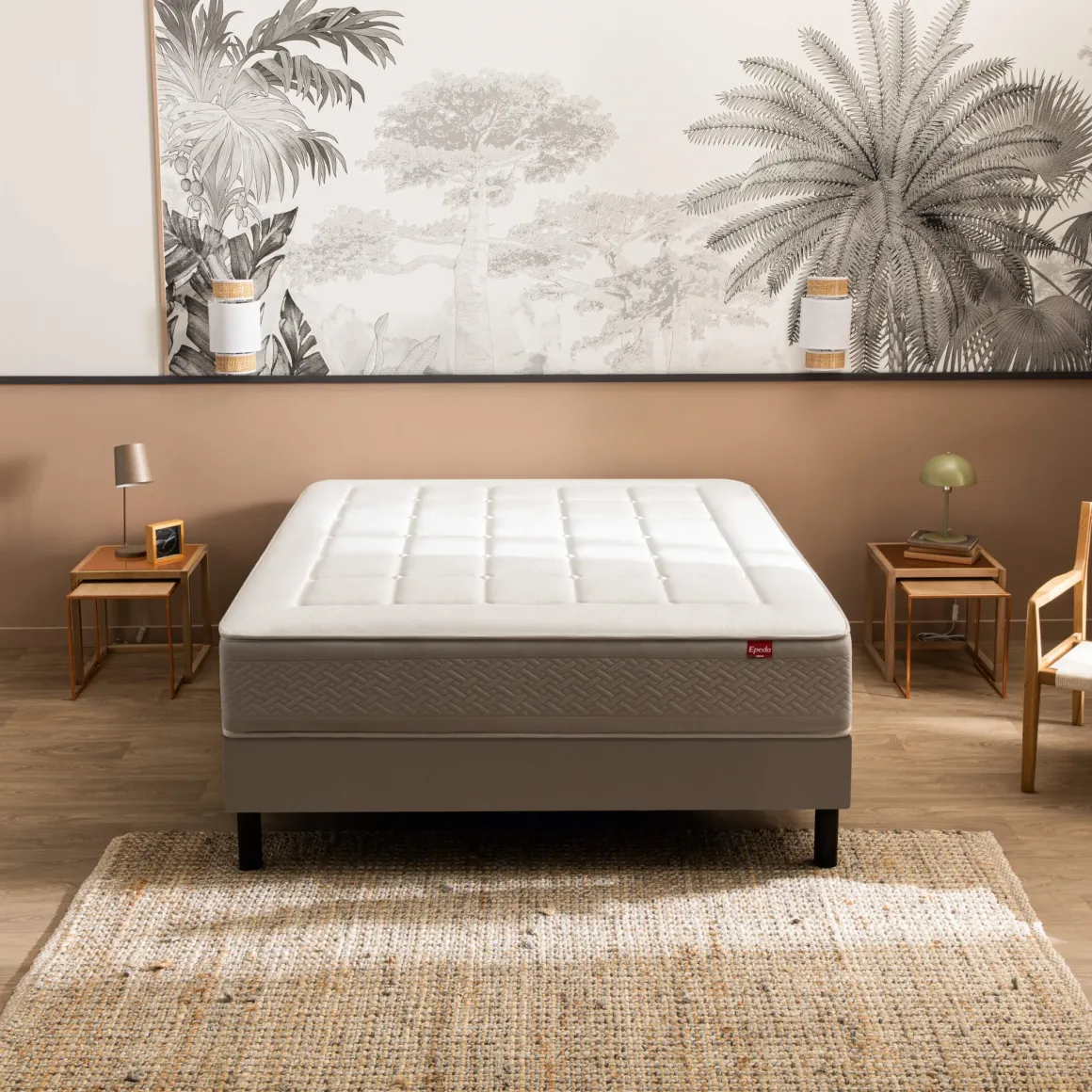 Ensemble sommier et matelas ressorts multi-actifs ferme Epeda Inoubliable