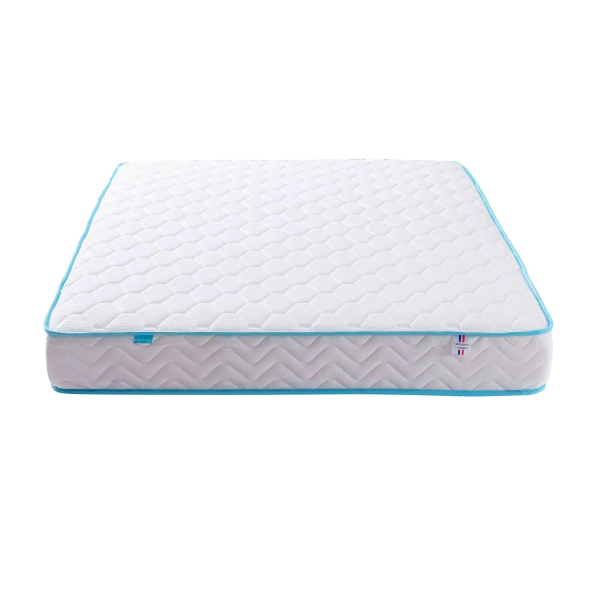 Ensemble sommier et matelas ressorts ensachés ferme Merinos Enjoy Bleu