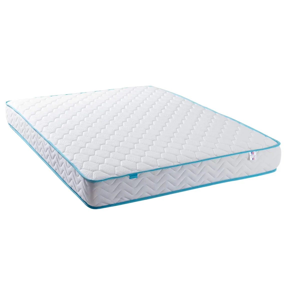 Ensemble sommier et matelas ressorts ensachés ferme Merinos Enjoy Bleu