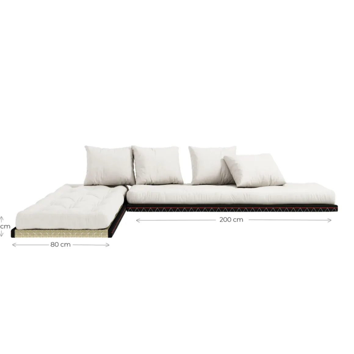 Futon canapé lit 3 places 2x70x200 CHICO