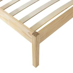 Lit adulte en pin massif tête de lit cannage + set de 2 chevets cannage ANNA