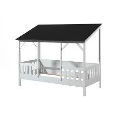 Lit cabane enfant avec toit en bois 90x200