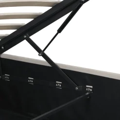 Lit coffre en velours avec tête de lit rembourrée