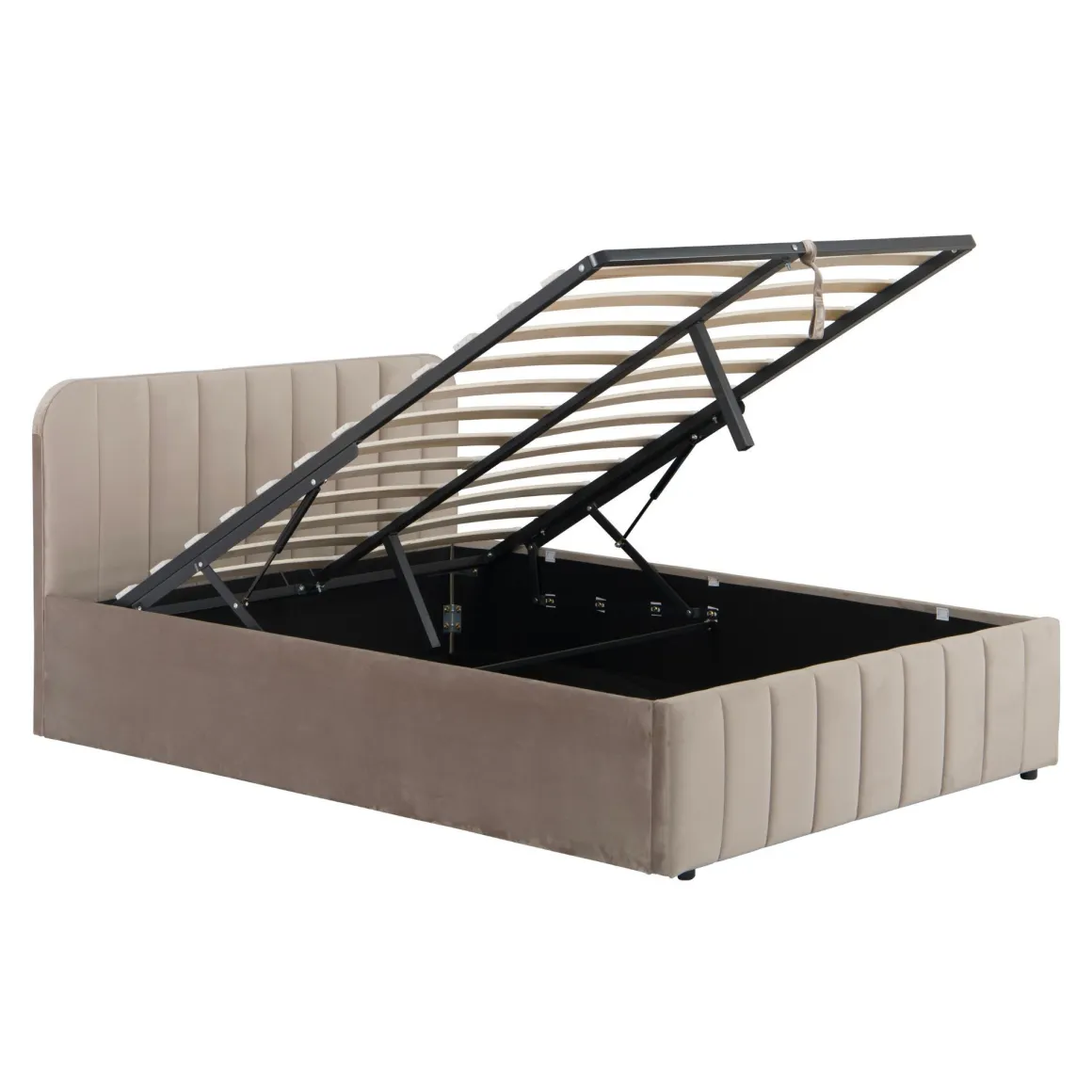 Lit coffre velours avec tête de lit Terre de Nuit