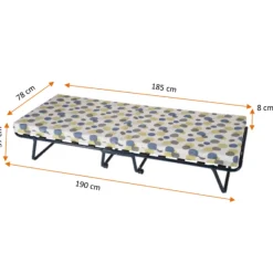 Lit d'appoint pliant sur roulettes avec matelas - Terre de Nuit