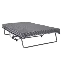 Lit d’appoint pliant 120x190 cm sur roulettes avec matelas Terre de Nuit