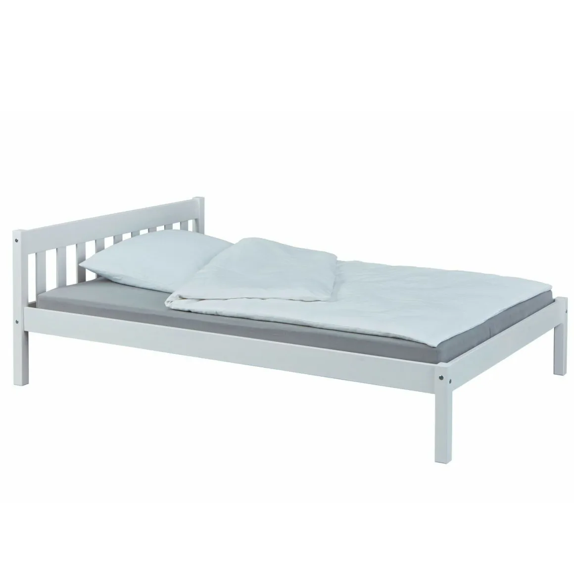Lit enfant en bois massif blanc - LT12001