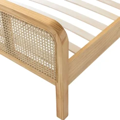 Lit enfant en pin massif avec véritable cannage ANNA - LT17018