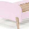Lit enfant 90x200 rose avec sommier - Terre de Nuit