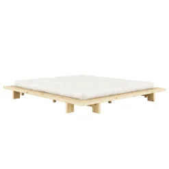 Lit en pin massif avec tables de chevet JAPAN