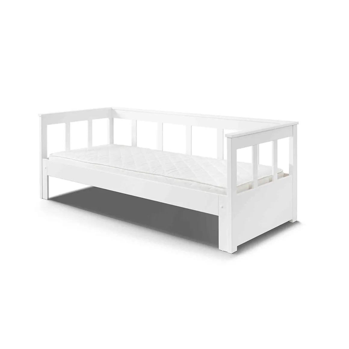 Lit extensible blanc laqué - Terre de Nuit
