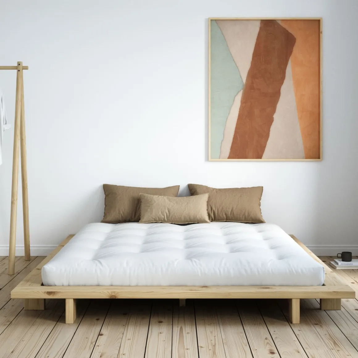 Lit futon JAPAN + matelas futon COMFORT écru