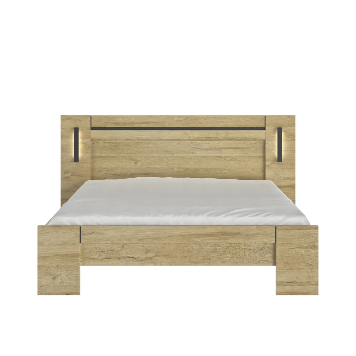 Lit led sensitive et armoire en bois clair - LT5084