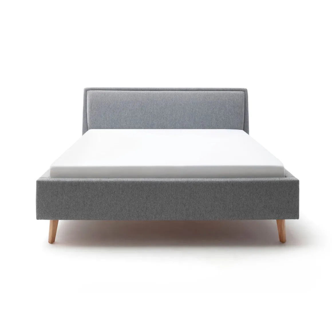 Lit rembourré en tissu avec tête de lit lisse - LT8003