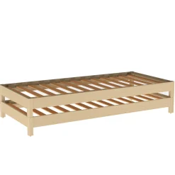 2 Lits empilables en bois massif naturel