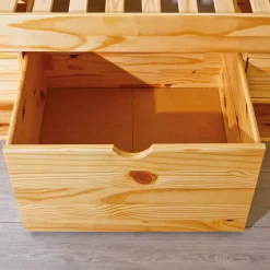 Lit tiroir enfant en bois massif avec chevets intégrés 90x200 - LT12013