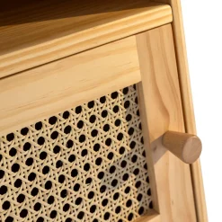 Lot de deux tables de chevet cannage en pin massif ANNA