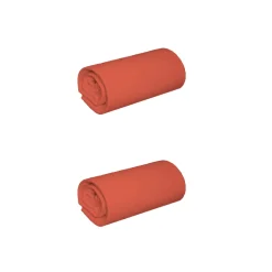 Lot de 2 draps housses jersey orange terracotta bonnet 30 cm