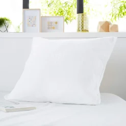 Lot de 2 protège oreillers molleton coton confortable et absorbant 65x65 cm
