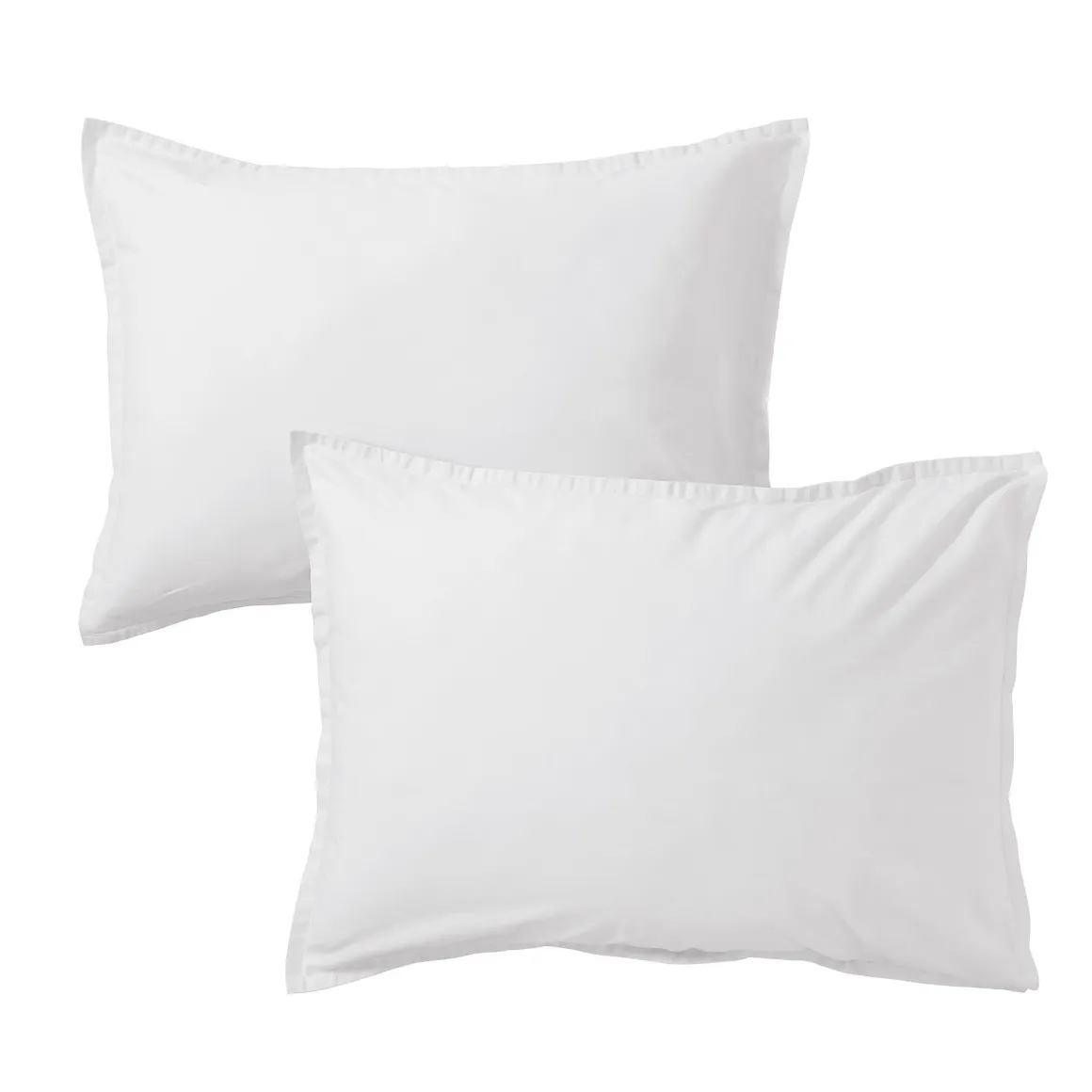 Lot de 2 taies d'oreiller coton lavé - SOMEO
