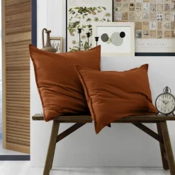 Lot de 2 taies d'oreiller flanelle orange