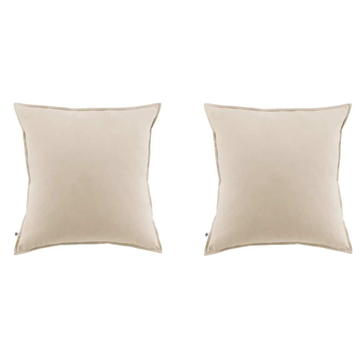 Lot de 2 taies d'oreiller flanelle beige