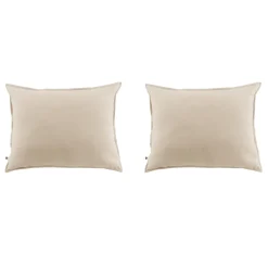 Lot de 2 taies d'oreiller flanelle beige