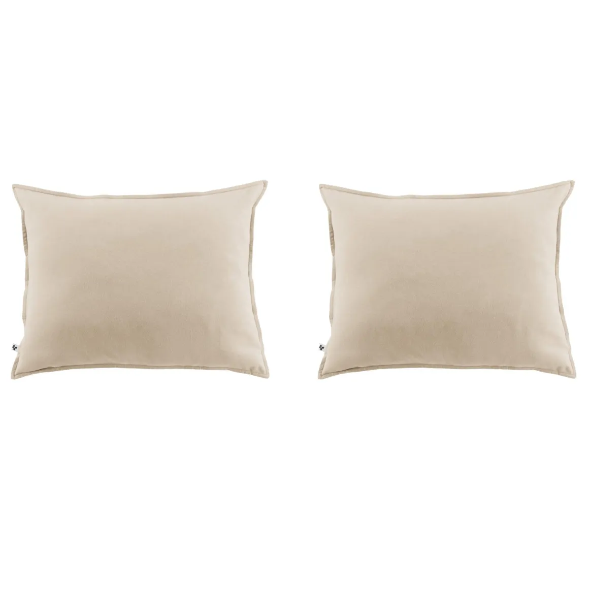 Lot de 2 taies d'oreiller flanelle beige